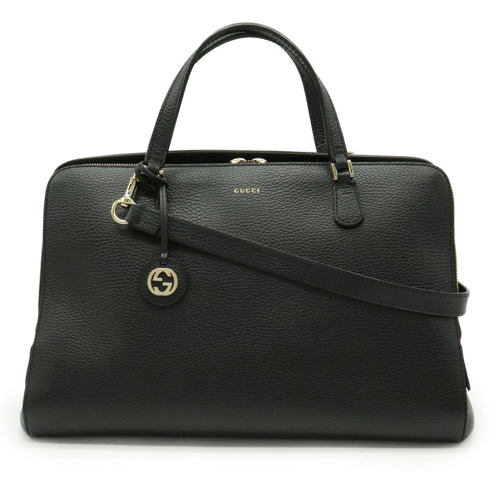 Gucci Handbag Crossbody Bag Leather Charm Black